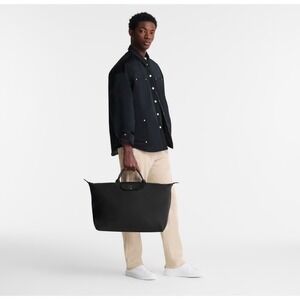 Longchamp Le Pliage Cuir Large Leather Travel Bag Weekender Shoulder Strap